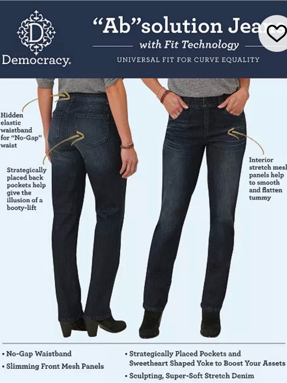 Democracy “Ab”solution Straight Leg Jeans - Picture 3 of 4